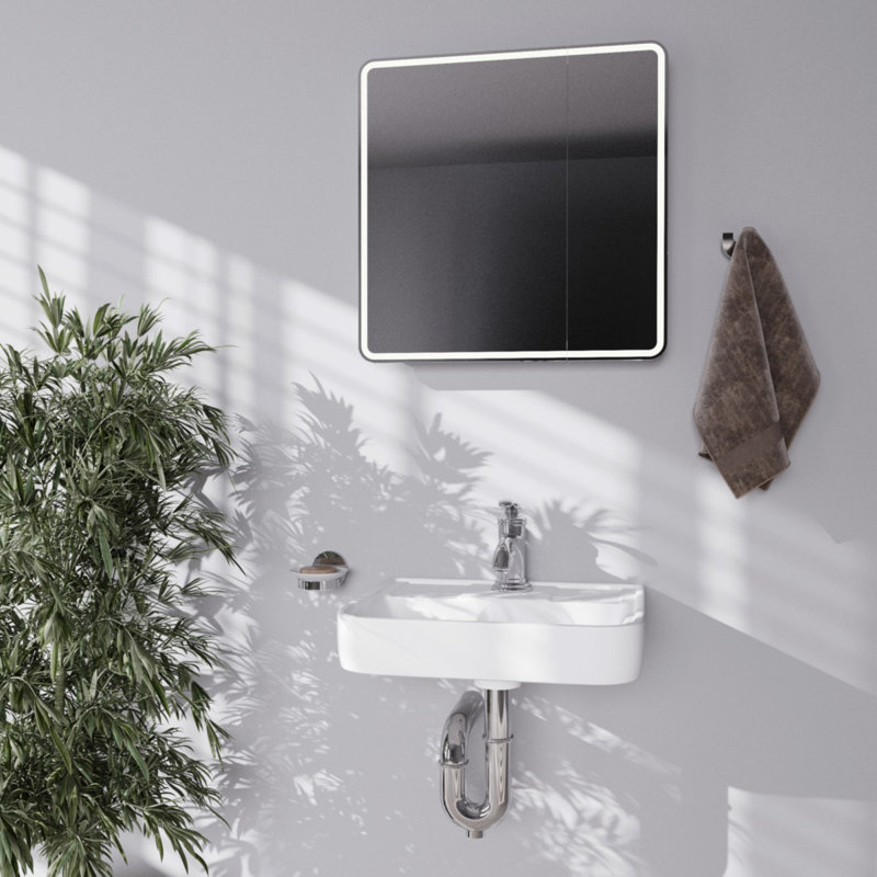 Lavabo de salle de bain mural blanc sans robinet ni trop-plein