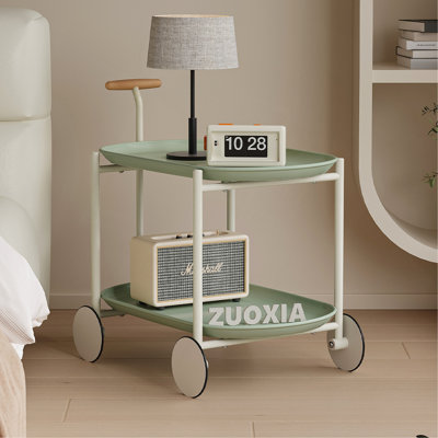 Lune chariot de rangement (vert) Nordic Internet célébrité chariot mobile cuisine simple tablette de rangement double canapé de salon