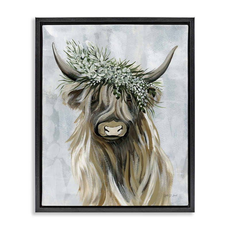  Art floral sur toile Floater, H 31 po x l 25 po, Cadre flottant noir de jais