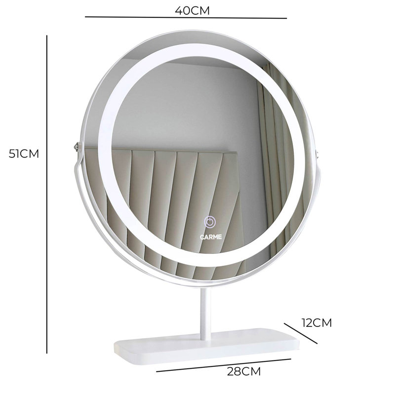 Ava Round Mirror, White
