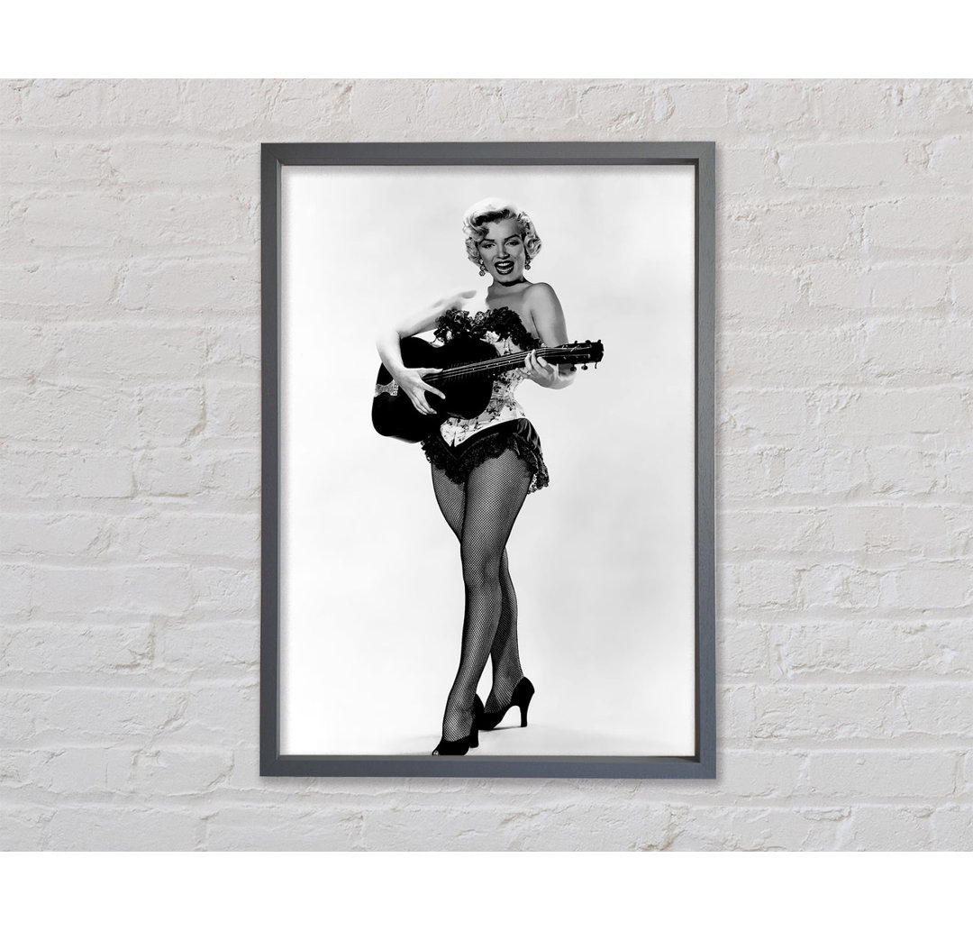 Marilyn Monroe, Gitarre spielend - Einzelner Bilderrahmen Kunstdrucke auf Leinwand