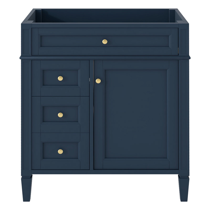 30'' Bathroom Vanity Without Top Sink, Modern Bathroom Storage Cabinet With 2 Drawers And A Tip-Out Drawer (NOT INCLUDE BASIN)