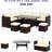 7 Cushioned Patio Dining In Weather- 7 Pe Sectional With Comfort Cushions