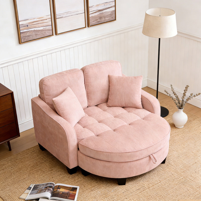 Two-seater sofa with 2 pillows, Pink