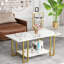 Ensemble de tables basses 3 pièces en faux marbre - Rangement à plusieurs niveaux, ensemble de table de salon moderne nordique pour petits espaces et appartements-1911677895