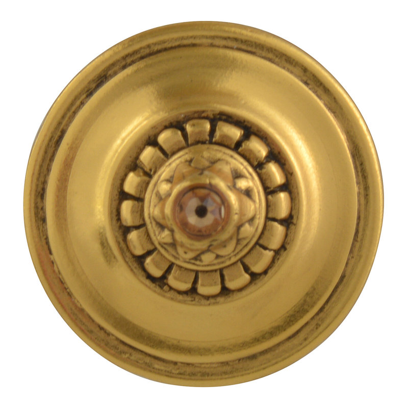 Poignée champignon diamètre 1,25 po Kings Road, Or satiné 24 carats
