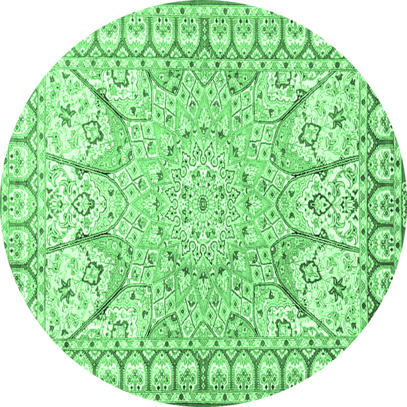 Washable Oriental Indoor Rug, Round 4'