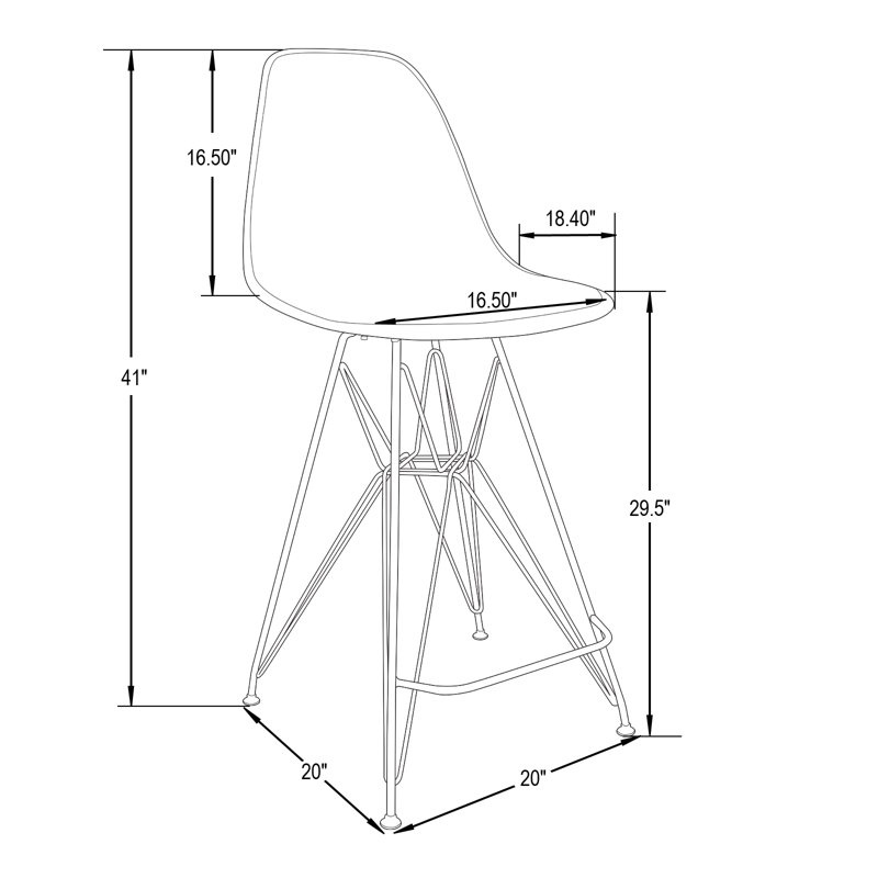 Juhani Modern Acrylic Bar Stool with Chrome Steel Frame, 29.5" High Backless Ghost Stool for Kitchen Island & Pub Table, Heavy-Duty 300lb Capacity, Transparent Lucite Seating with Footrest