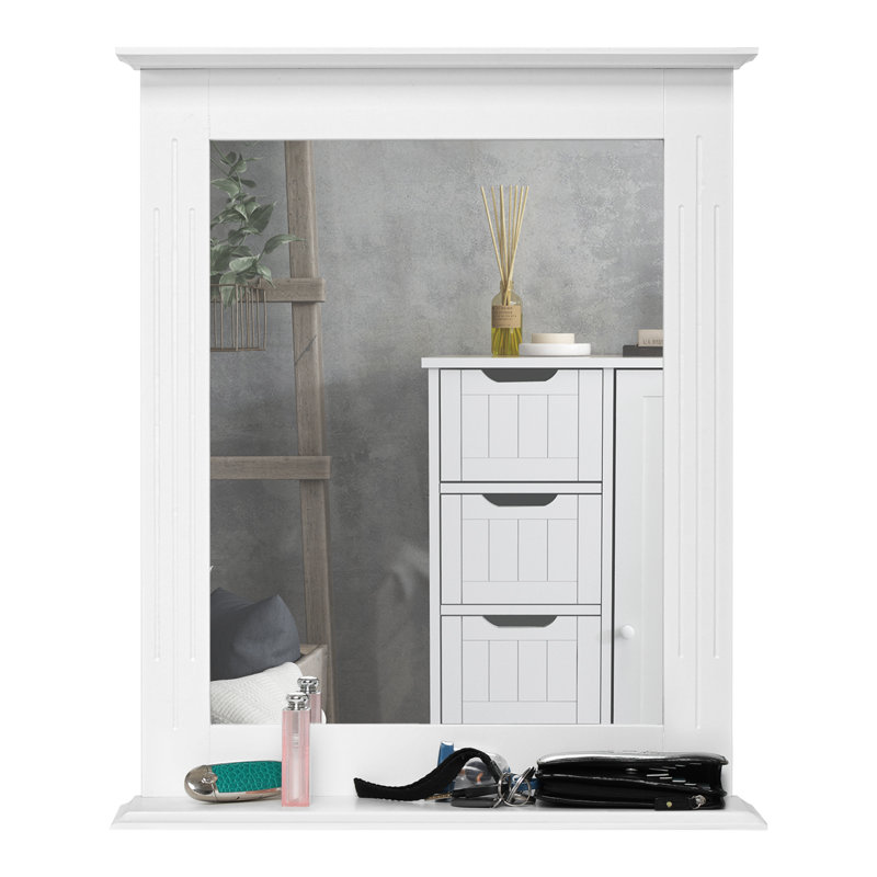 Emmerlyn Flat Mirror with Shelves