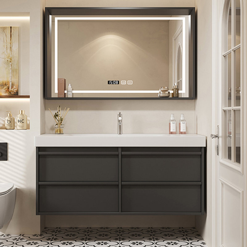 Stylish simple bathroom cabinet, Dark Gray, 19.7" H x 63" W x 21.7" D