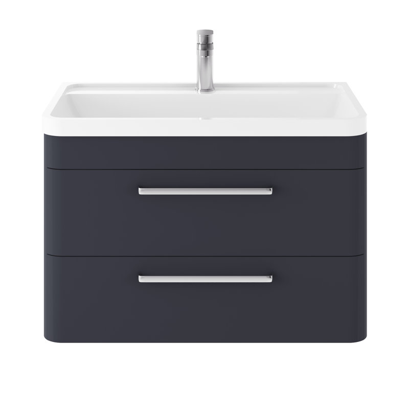 Solar 800mm Single Bathroom Vanity with Integrated Vitreous China Basin, Indigo Blue