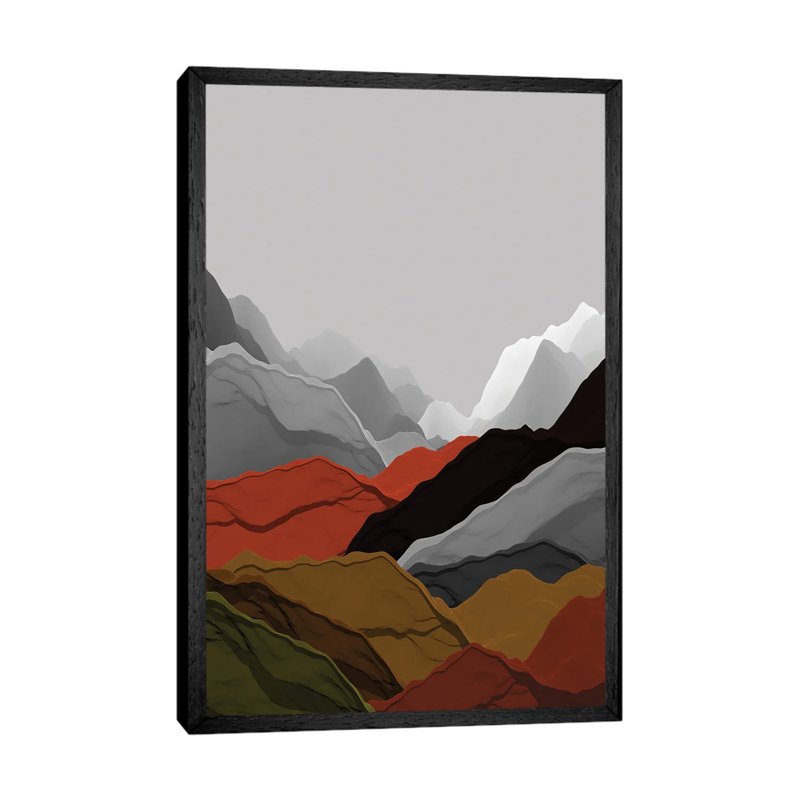 Beautiful Mountains VI 1 Piece Wall Art on Canvas, 101.6cm H x 66.04cm W x 3.81cm D, Black Framed