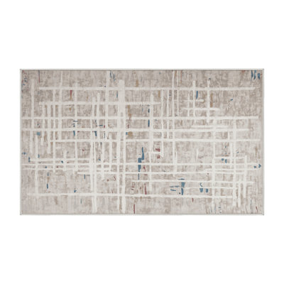 Machine Washable Beige Area Rug