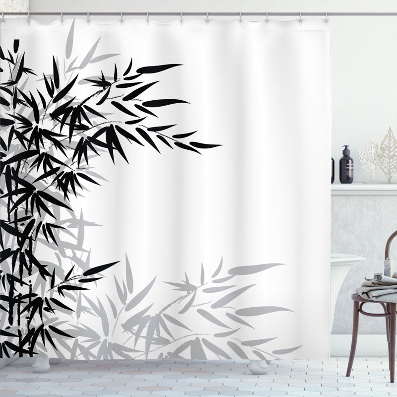 Floral Shower Curtain with Hooks Included, 75" H x 69" W