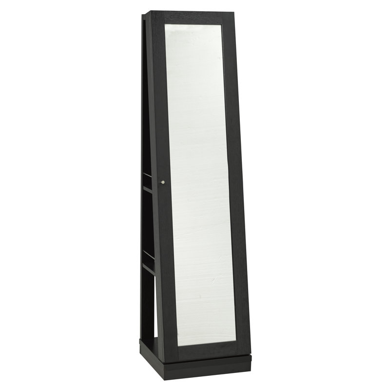 Armoire à bijoux à 3 niveaux avec miroir Renz, Noir