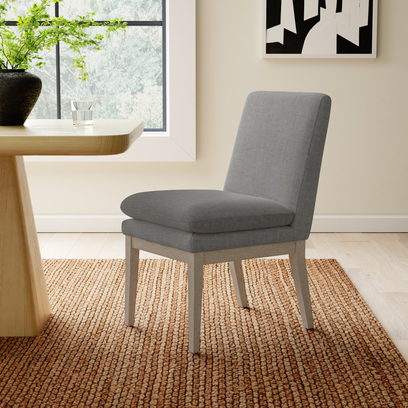 Bethea Upholstered Dining Chair, Effie Flint Performance Linen