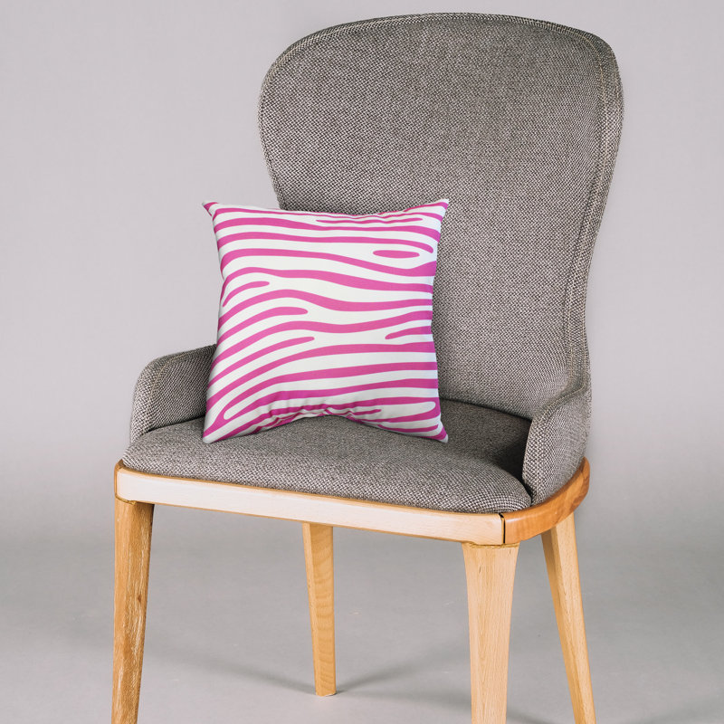 Animal Print Reversible Throw Pillow, Pink/White