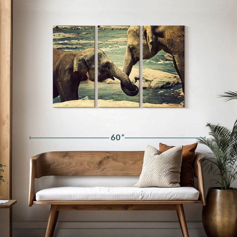 Asian Elephants, 28" H x 45" W