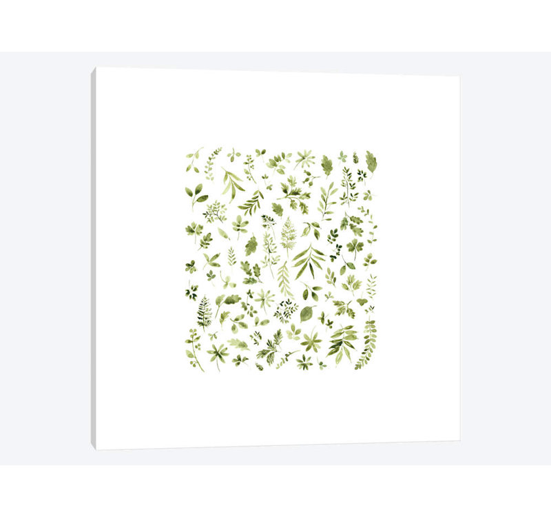 " Leaf Study No. 3 " by Melissa Selmin, 12" H x 12" W x 1.5" D, Wrapped Canvas, No Mat