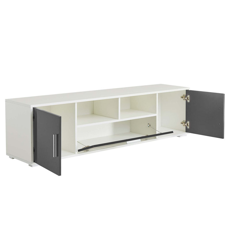 Floating TV Stand Wall Mounted with 16 Color LEDs, Large Storage, and Strong Load Capacity for Modern Living, Black