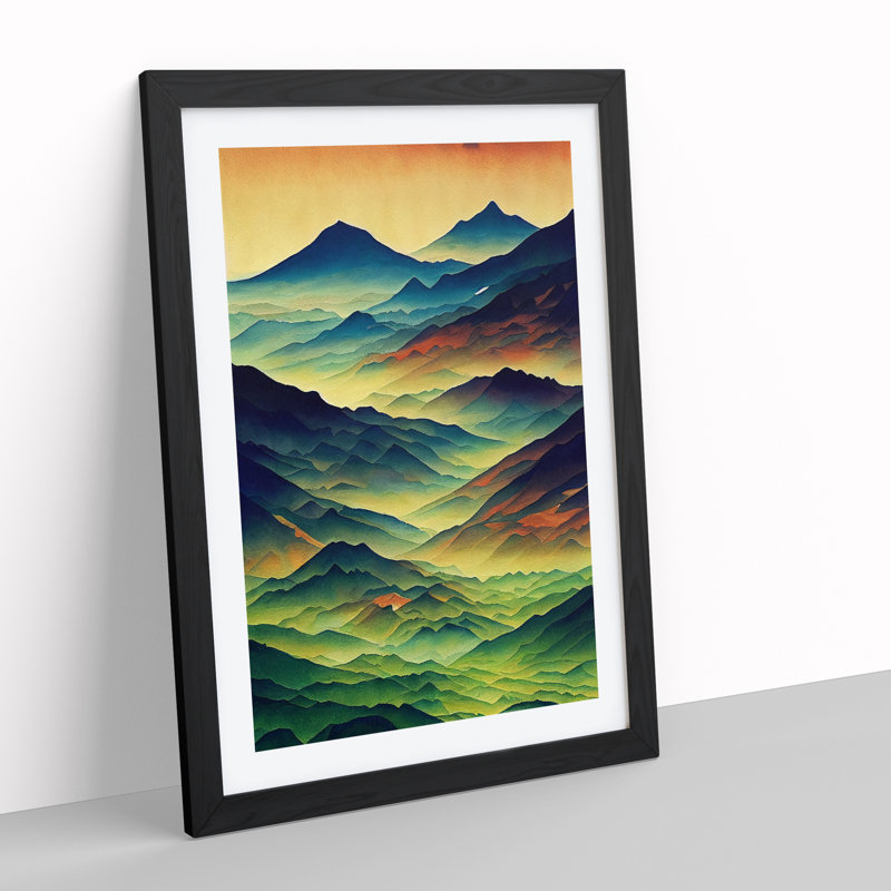 Striking Mountain Landscape No.8 - Framed Print, Black, 64cm H x 46cm W
