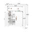 Meuble-lavabo blanc de style Mid-Century de style médiéval, structure en bois massif, évier de coin sans mort, meuble-lavabo étanche avec base à colonne romaine, blanc, 27 po, classe P2, tiroir rabattable, hauteur