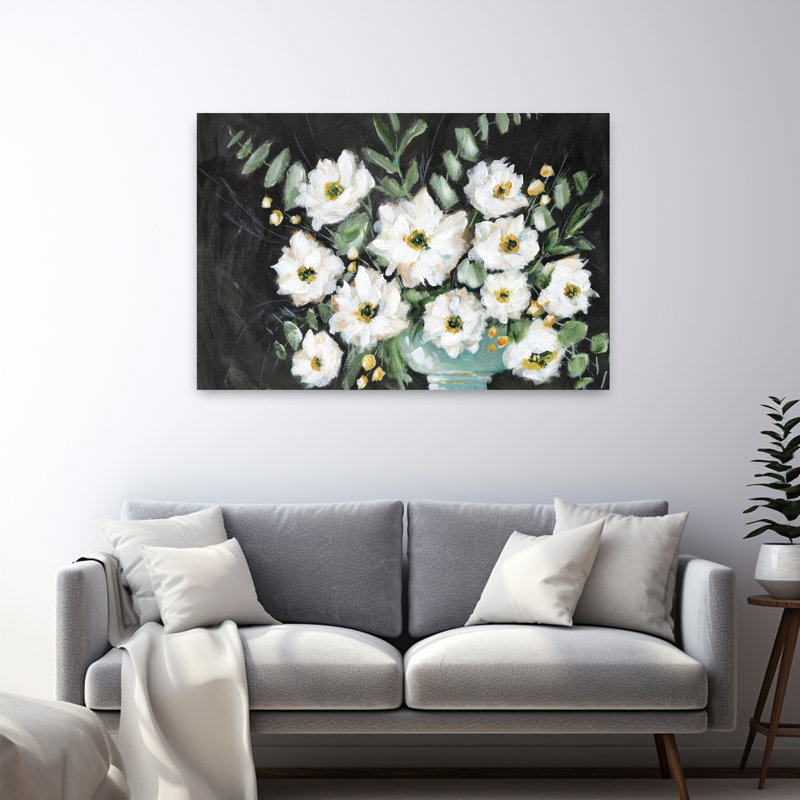 Art contemporain de fleurs printanières fantaisistes, H 48 po x l 32 po