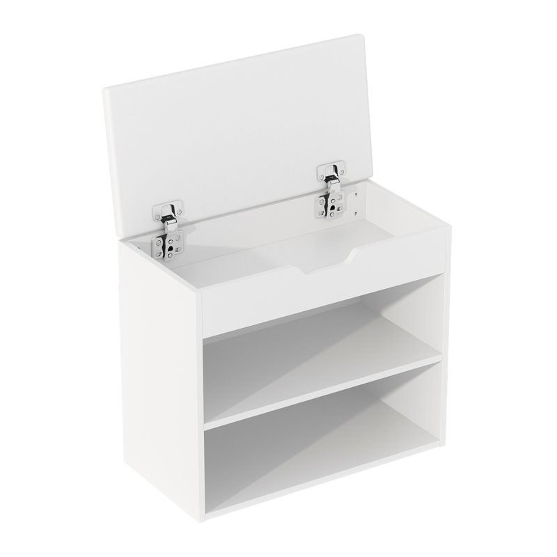 Banc de rangement pour chaussures 6 paires Marzia, Blanc
