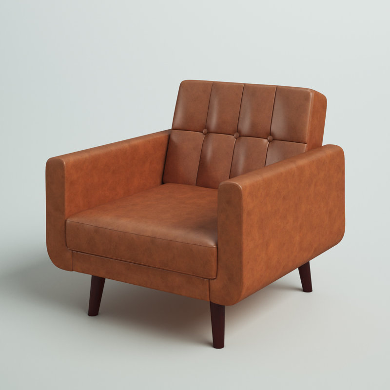 Gaige Faux Leather Armchair, Camel