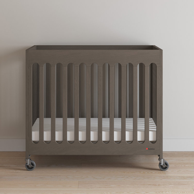 Foundations Boutique Folding Mini Crib, Gray