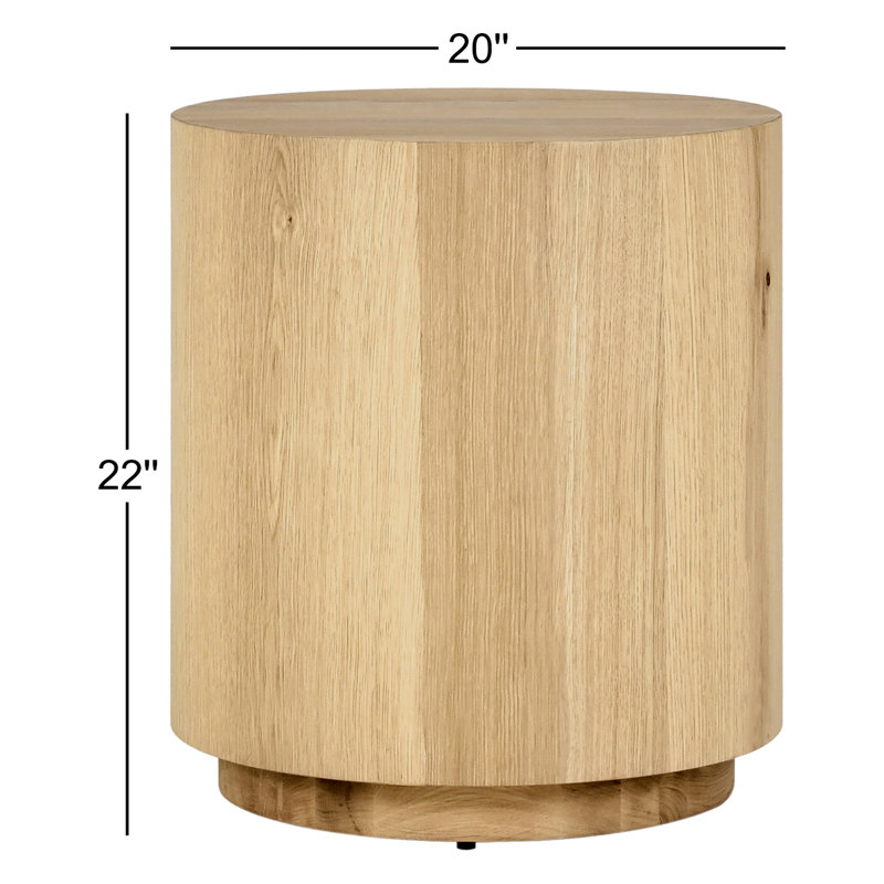 Layne 20" Round End Table, Natural