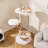 48.5” Solid Wood Cat Tree with Hanging Cradle Jute Scratching Post Perch Soft Plush