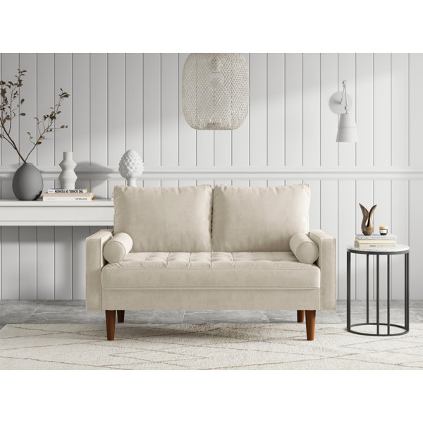 Wade Logan® Brighton 58" Velvet Square Arm Sofa Loveseat & Reviews ...