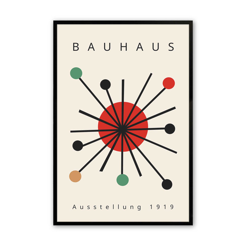 Éclat audacieux du Bauhaus, H 11 po x l 9 po, Cadre photo noir satiné