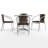 Haverhill 27.5'' Square Aluminum Indoor-Outdoor Table Set with 4 Rattan Chairs-86324066-23840342