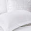 Housse de couette 4 pièces en microfibre blanche avec volants et boutons