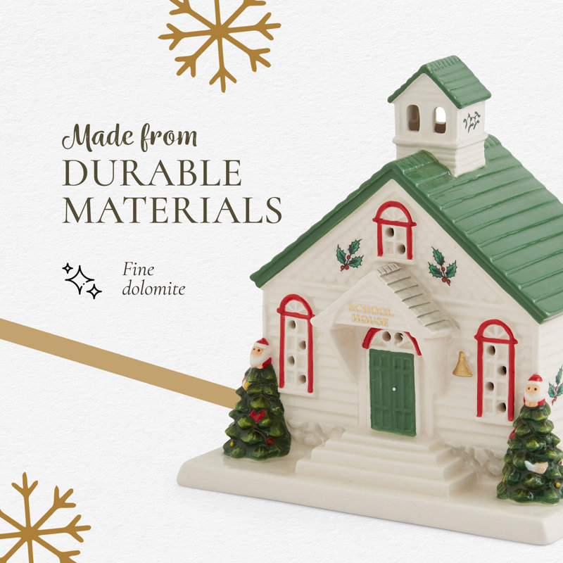 Spode Christmas Tree Led School House 5.5"