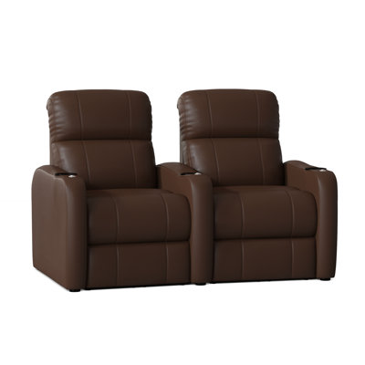 Upholstered Home Theater Seating with Cup Holder