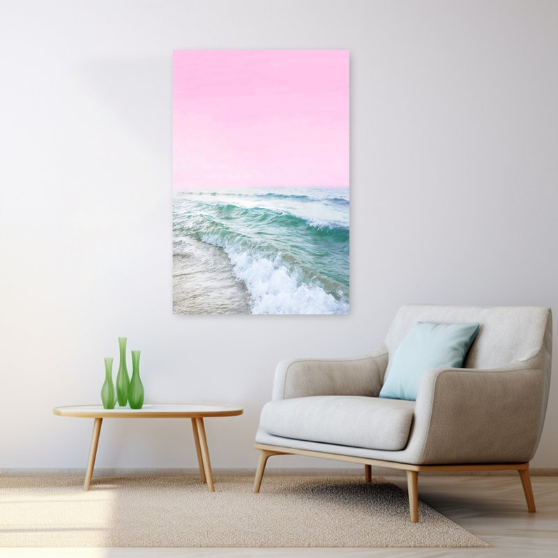 «Winter Sea», art mural contemporain abstrait, 48" H x 32" W
