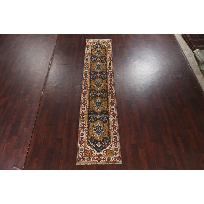 Tapis de couloir oriental fait à la main Heriz Serapi 3 x 12
