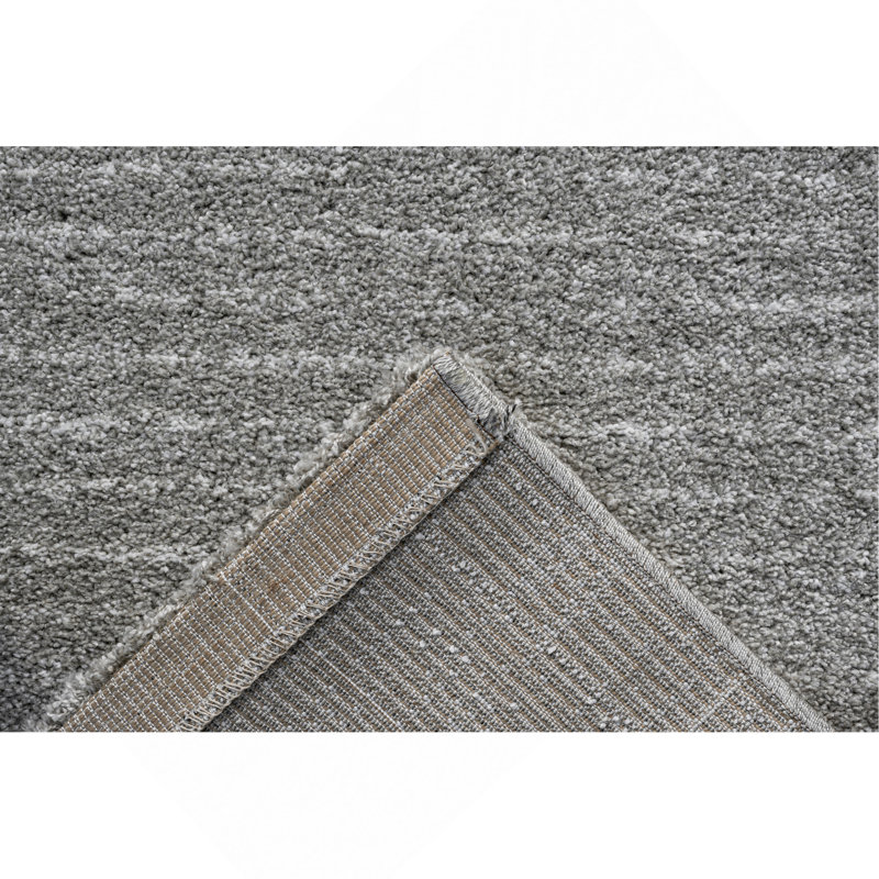 Tapis en polypropylène gris et blanc Lydia