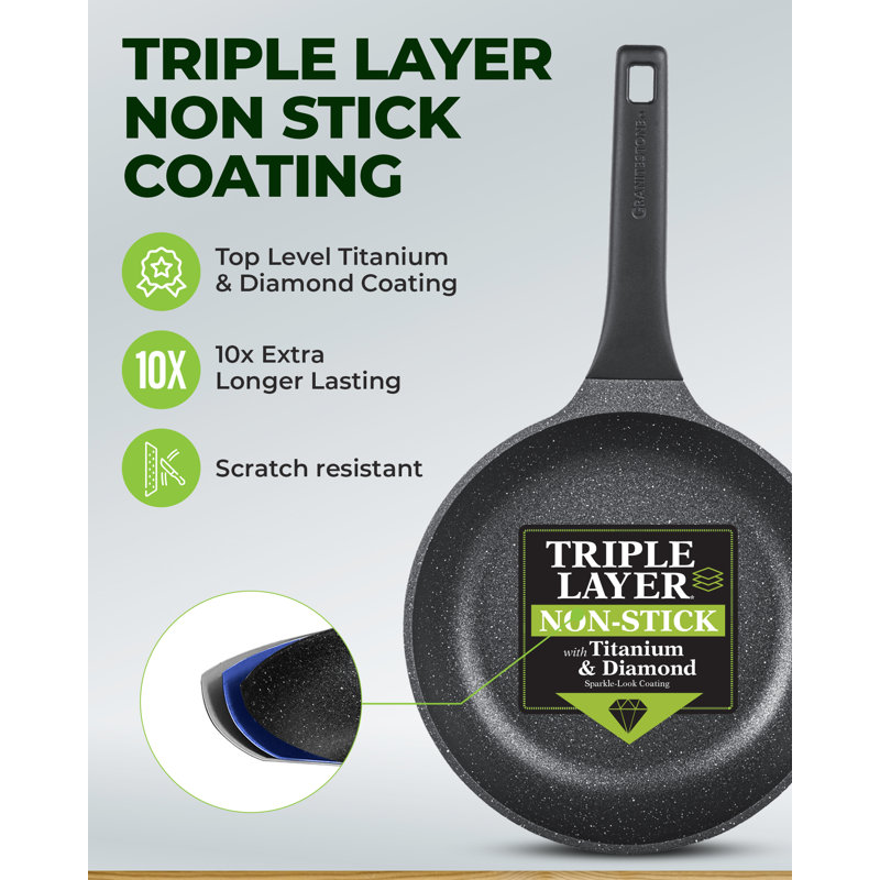 Granitestone Diamond 6 PC Nonstick Heavy Duty Nesting Pots Cookware Set