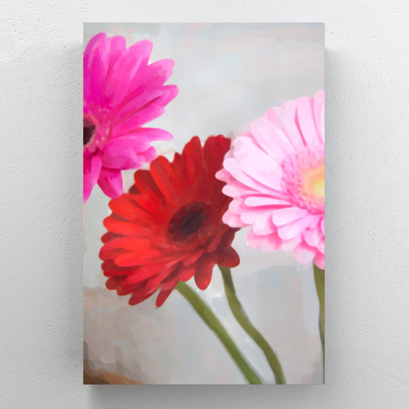 Gerbera Daisies In Bloom - 1 pièce, reproduction d'art graphique sur toile tendue