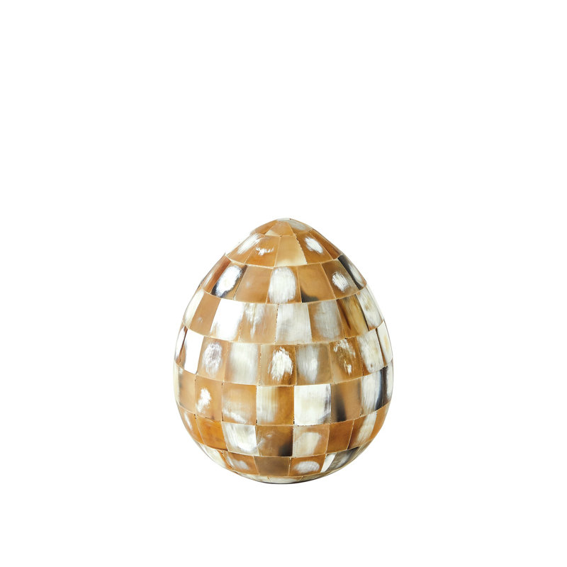 Horn Egg-Black-Med, 6.25" H x 5.25" W x 5.25" D, Brown
