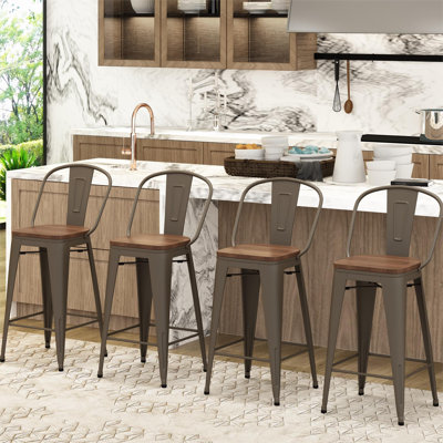 Rosenberry Counter Stool with Metal Frame