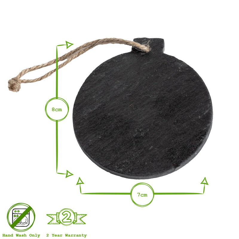 Nicola Spring - Slate Christmas Tree Decoration - 7 x 8cm - Bauble