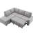 Sleeper Couch With Storage & , High Foam Gray Velvet Comfortable Upholstery, Base-1574899233