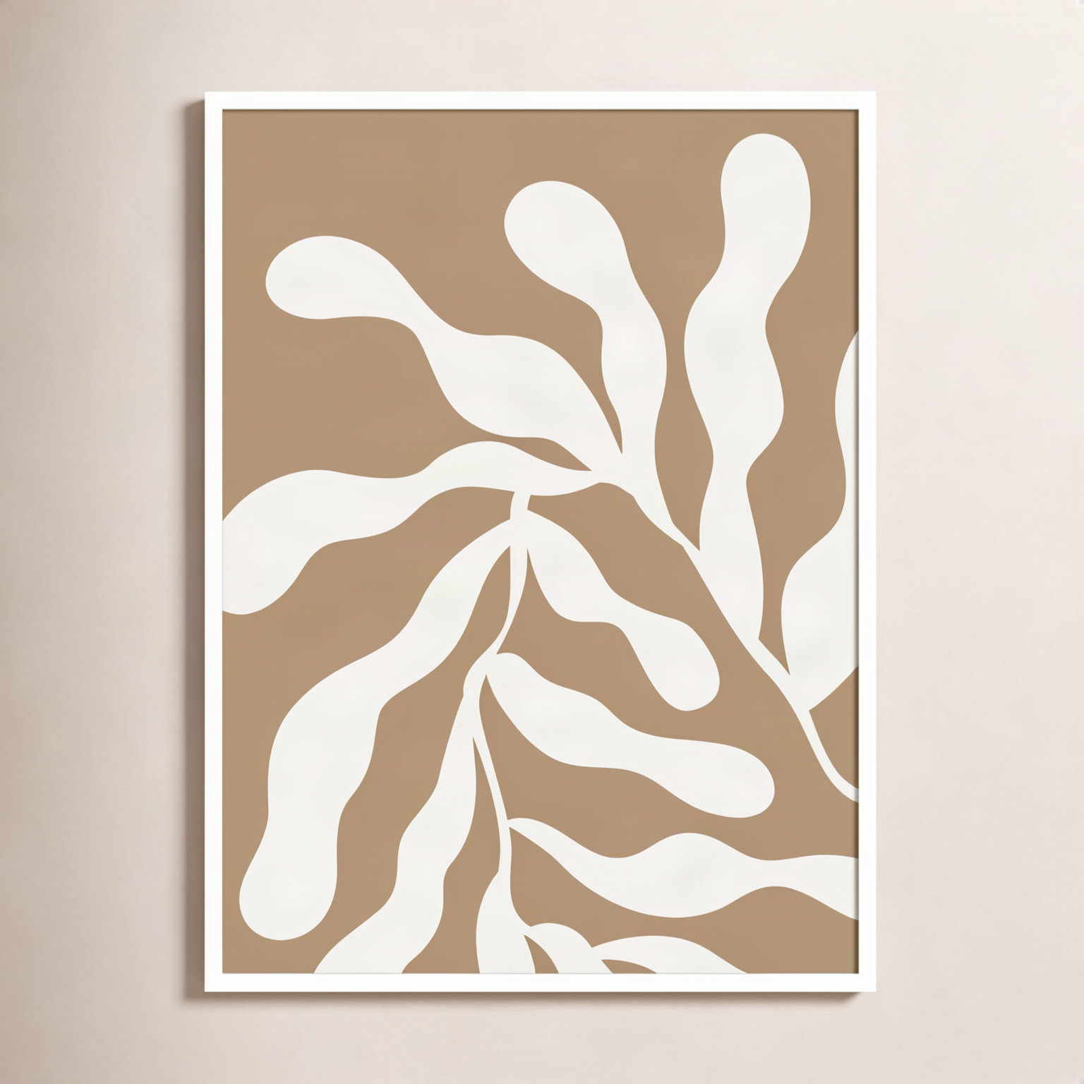 Erminia "Retro Matisse Botanical 1" Print, 41" H x 31" W x 1" D, White