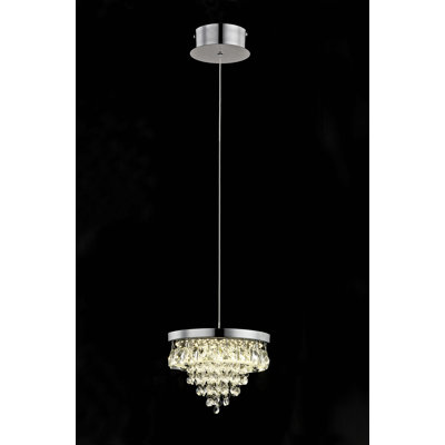 Brandon 1 - Light Chrome LED Crystal Pendant