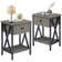 Kempst 22" Tall Nightstand, End Side Tables with Storage Drawer and Open Wood Shelf for Bedroom